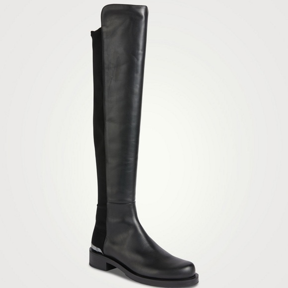 Stuart Weitzman Bold Logo 50/50 Black OTK Boots 9.5